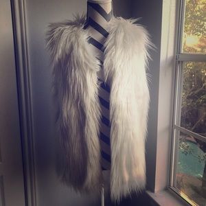 White Furry Vest